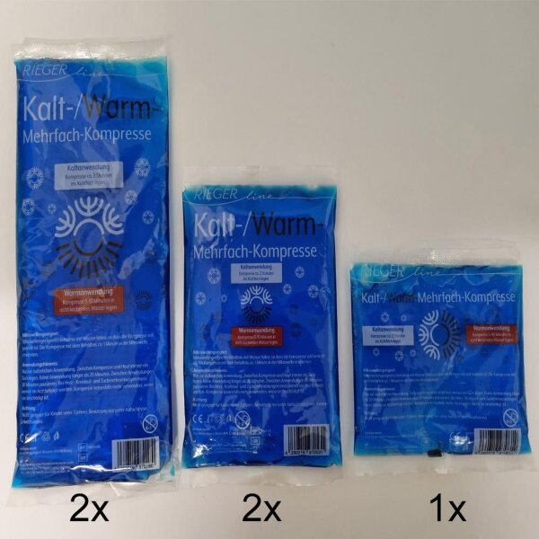 Kalt-/ Warmkompressen - 12 x 20 cm + 12 x 29 cm - 13 x 14 - Gelkompressen