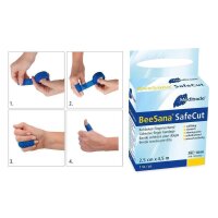 3 Beesana Safecut - Fingerverband - Pflaster - blau - 2,5...
