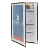 Securit Crystal Menühalter doppelt  A4 | Kunststoff | 3 Speisekarten