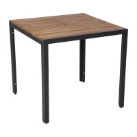 Bolero quadratischer Stahl und Akazienholztisch | 80cm |...