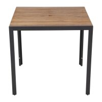 Bolero quadratischer Stahl und Akazienholztisch | 80cm | 1 Tisch