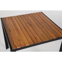Bolero quadratischer Stahl und Akazienholztisch | 80cm | 1 Tisch