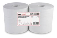 Jumbo Toilettenpapier SEMYtop - 2 - lagig - Recycling - 6 Rollen - weiß