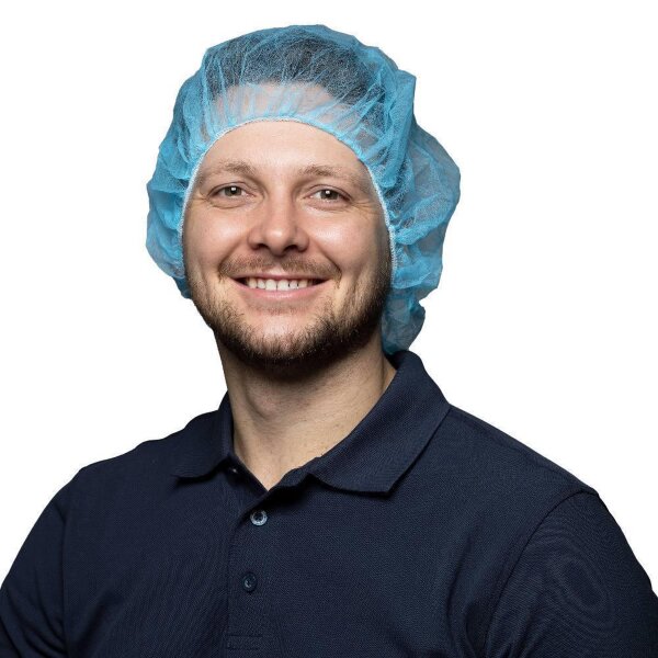 100 Baretthauben | Vliesstoff | blau | 58cm | Hauben