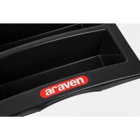 Araven stapelbarer Besteckkasten 4 Fächer - Kunststoff - schwarz