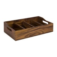 APS Akazienholz Besteckkasten - 510x280mm - Bestecklagerung