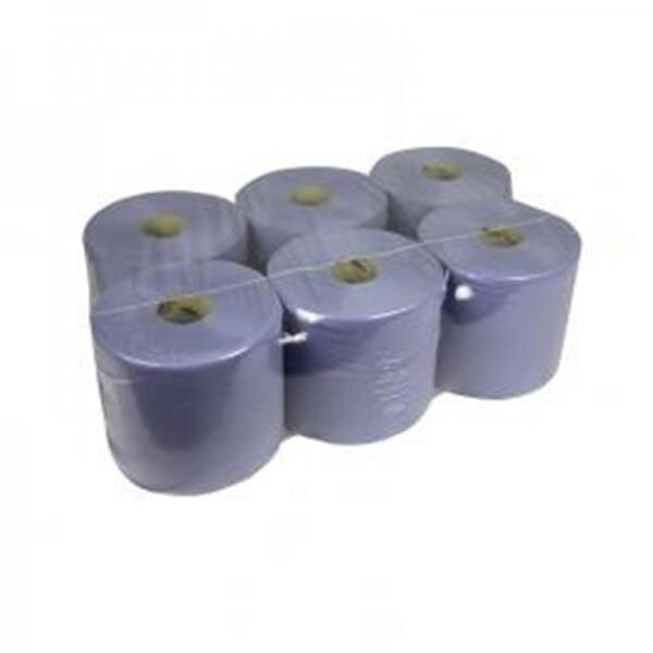 Putzrolle - midi - blau - recycelt 2-lagig | 20 cm | 6 x 135 Meter | 6 Rollen