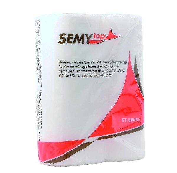 Küchenrolle SemyTop - 2-lagig - weiß - 26 x 21 cm - 48 Rollen