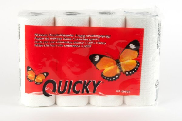 Küchenrolle QUICKY - 3-lagig - weiß - 25 x 21 cm - 48 Rollen