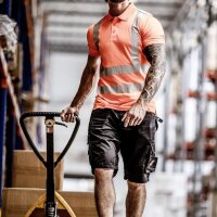 Nitras Motion Tex VIZ Warnschutz Poloshirt | Gr. XL | neonorange