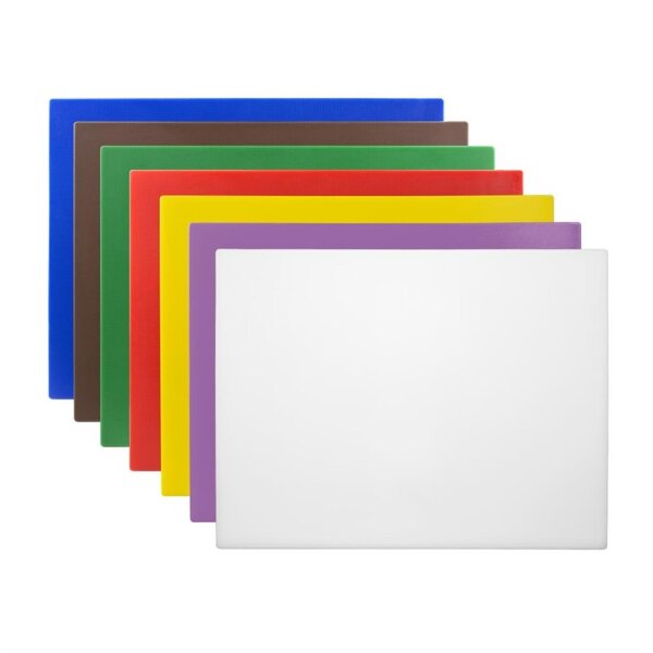 Hygiplas Low Density Schneidebretter - 7 Stück - LDPE - 600(L)x450(B)x10(H)mm