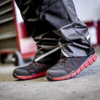 S1P Sicherheitshalbschuhe Nitras Sonic Step - Gr. 36 - 48 - rot - strapazierfähiges Textil