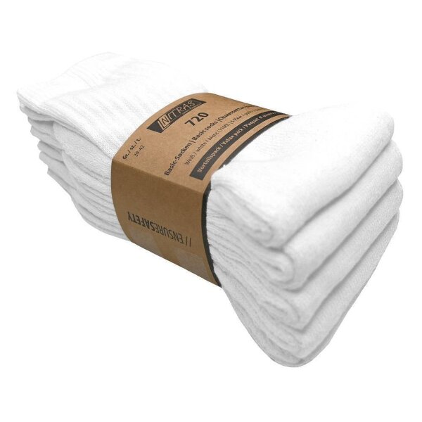 Nitras Basic-Socken - Arbeitssocken - weiß - verschiedene Größen - 5 Paar