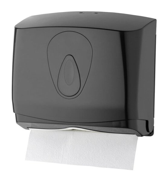PlastiQline Papierhandtuchspender MINI - Kunststoff - schwarz - Handtuchspender