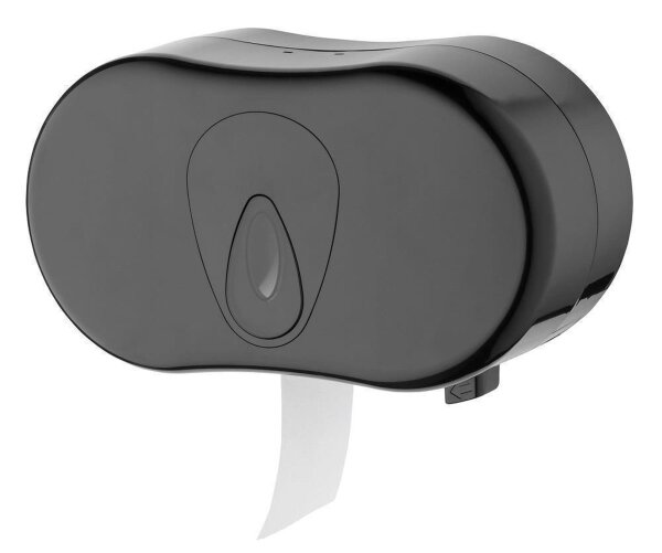 PlastiQline 2Rollenspender - Kunststoff - Toilettenpapierspender - schwarz