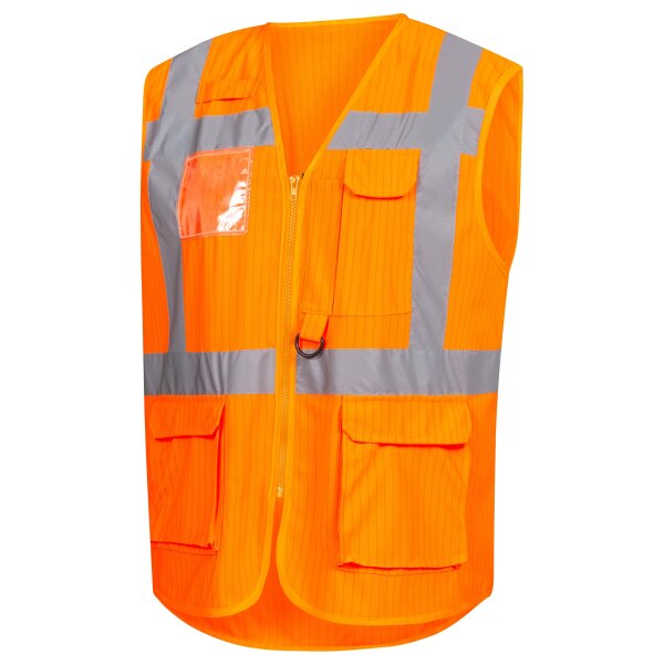 Nitras Warnschutz Weste | Gr. S - 4XL | orange | 50 Warnschutzwesten