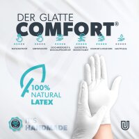 1000 Latexhandschuhe Unigloves Comfort  Gr. XS - XL  unsteril - Einmalhandschuhe