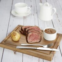 Olympia Steakbrett | Akazienholz | mit Aussparung | 31 x 24cm | 4 Bretter