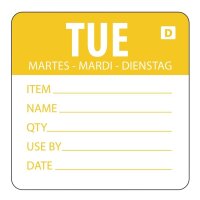 Hygiplas auflösbare Etiketten Dienstag - gelb -...