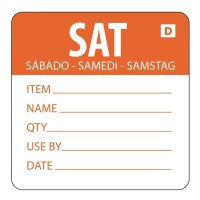 Hygiplas auflösbare Etiketten Samstag - orange -...