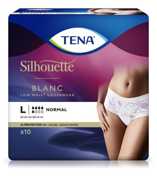 TENA Silhouette Plus White - 20 Inkontinenzslips - Gr. L - weiß/lila