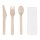 500 Bestecksets | Fiesta Green Holzbesteck | Messer, Gabel, Löffel + Serviette
