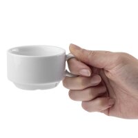 Olympia Whiteware stapelbare Espressotassen - 85ml - 24 Tassen