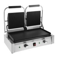Buffalo Bistro Doppelkontakt-Grill | 2,9 kW | Flache & gerippte obere Platten