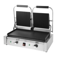 Buffalo Bistro Doppelkontakt-Grill | 2,9 kW | Flache & gerippte obere Platten