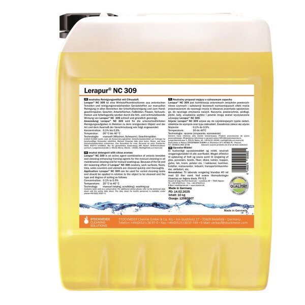 Lerapur NC 309 Handspülmittel - 10 L Kanister - Geschirrspülmittel