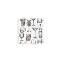 SemyTop Motivservietten "Cocktail weiß" -...