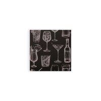SemyTop Motivservietten "Cocktail schwarz" - 20...