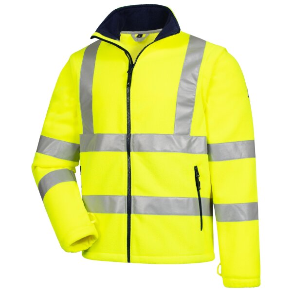 Nitras Motion Tex Fleecejacke | Gr. XS - 5XL | gelb | abnehmbare Ärmel | Warnschutzjacke