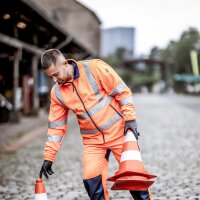 Nitras Motion Tex Fleecejacke | Gr. XS - 5XL | orange | abnehmbare Ärmel | Warnschutz