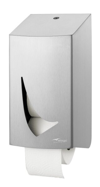Wings 2Rollenspender für kernlose Rollen - Edelstahl - abschließbar - Toilettenpapierspender