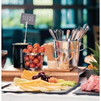 Olympia Frittenbüchse | Stahl | silber | 11 x 9(Ø)cm | 10 Dosen