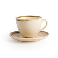 Olympia Kiln Cappuccinotassen + Untertassen Sandstein |...