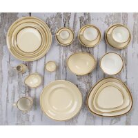 Olympia Kiln Cappuccinotassen + Untertassen Sandstein | 34cl | Porzellan | 6 Sets