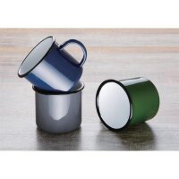 Olympia emaillierte Tassen - blau/schwarz - 35cl - 12 Tassen