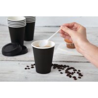Fiesta Einwandige Heißgetränkebecher - schwarz - 230ml - 100 Kaffeebecher