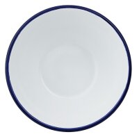 Olympia Emaille Schalen - weiß-blau - 15,5cm - 12...