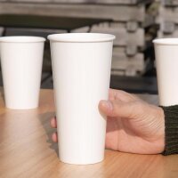 Fiesta Recyclable Pappbecher + Deckel - 220ml - Kaltgetränke - 1000 Einwegbecher