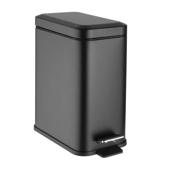 Jantex Schmaler Waschraum Mülleimer - Schwarz - 5 L - Abfallbehälter - Stahl
