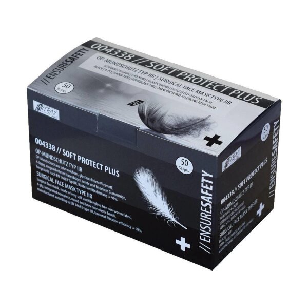 500 Nitras Protect Gesichtsmasken | schwarz | Typ II R | medizinischer Mundschutz