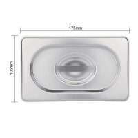 Vogue Deckel für GN-Behälter GN1/4 - 4 Deckel mit Griff - Edelstahl