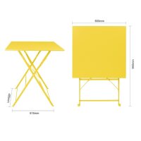 Bolero klappbare Terrassenstühle + Tisch | Stahl | gelb | 1 Set