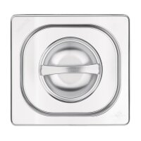 Vogue GN-Behälter GN1/6 - 6,5cm - 1 L - 4 Behälter + Deckel - Edelstahl