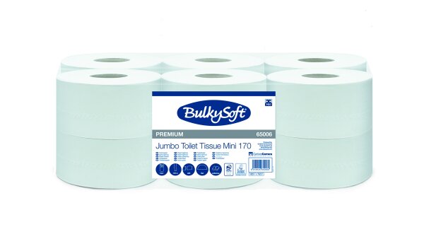 BulkySoft Putzrollen midi - kernlos - Zellstoff - 1-lagig - 6 Rollen