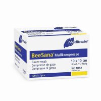 1000 BeeSana Mullkompressen - unsteril - 12 - fach - 5 x 5 cm - Kompressen