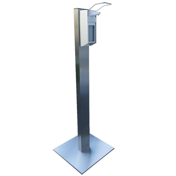 Hygiene Stand Tower - Edelstahl - Säule + Aluspender 500ml mit Alufront